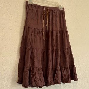 Soft cotton peasant skirt, size M, soft brown color